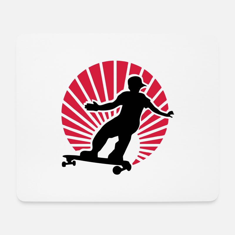 longboard - Mousepad (Querformat) - Weiß