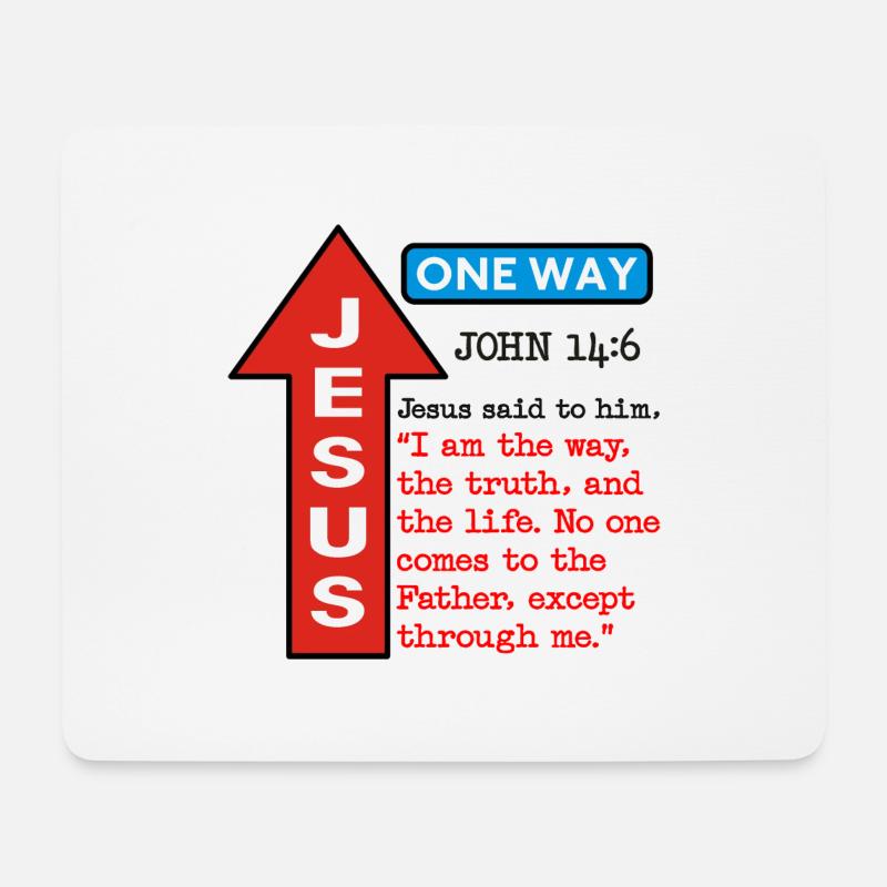JESUS ONE WAY - Mouse Pad (horizontal) - white