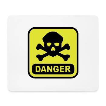 Danger Totenkopf - Mousepad (Querformat) - Weiß - Vorne
