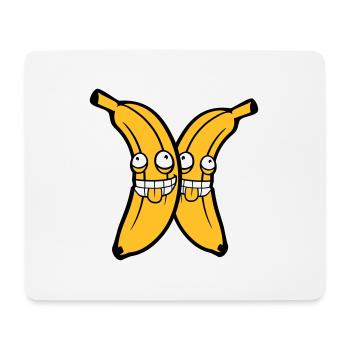 2 amis équipe couple banane fruit fou grimace - Tapis de souris (format paysage) - blanc - Devant