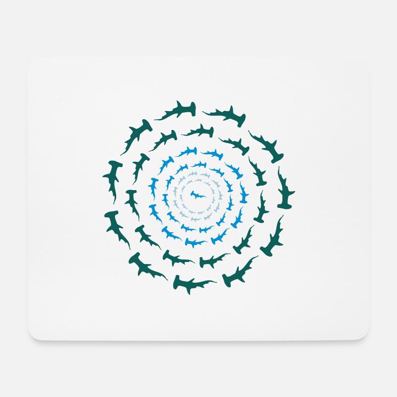 Hammerhai Circle - Mousepad (Querformat) - Weiß