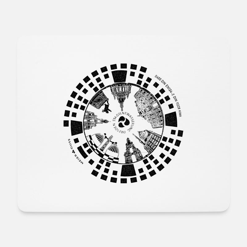 Dresden Gully Gulli Gullideckel Geschenk Schacht - Mousepad (Querformat) - Weiß