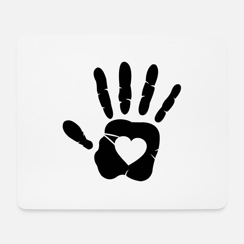 hand_heart - Mousepad (Querformat) - Weiß