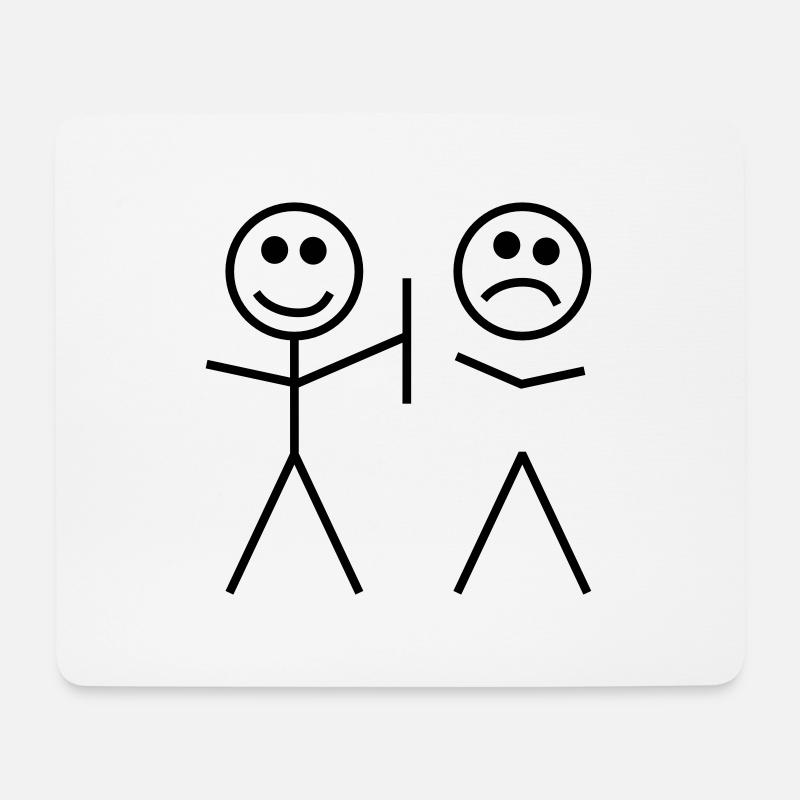gemeines strichmännchen humor - Mousepad (Querformat) - Weiß