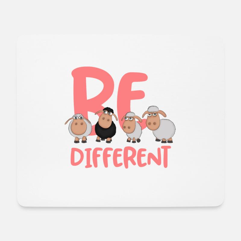 Be different pinke Schafe - Einzigartige Schafe - Mousepad (Querformat) - Weiß