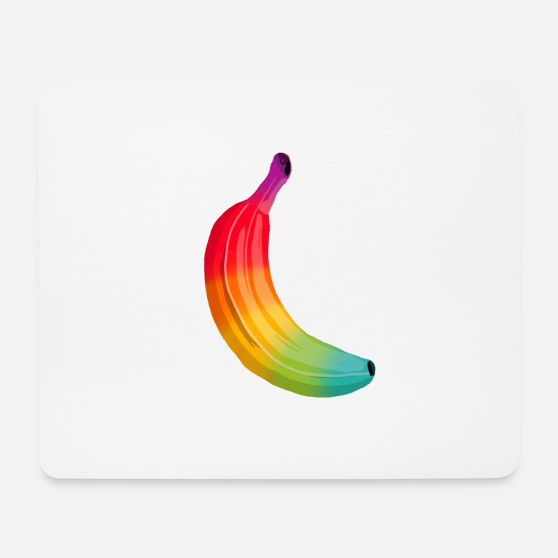 rainbow banana fruit rainbow banana - Mouse Pad (horizontal) - white