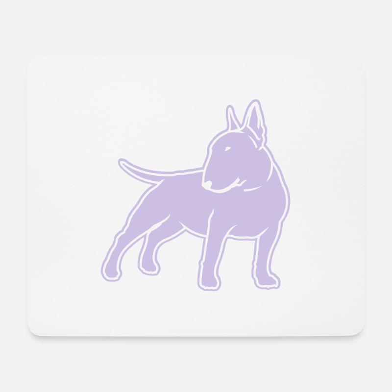 Bullterrier cn_single_1c_4dark - Mousepad (Querformat) - Weiß