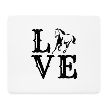 Love horse - Mouse Pad (horizontal) - white - Front