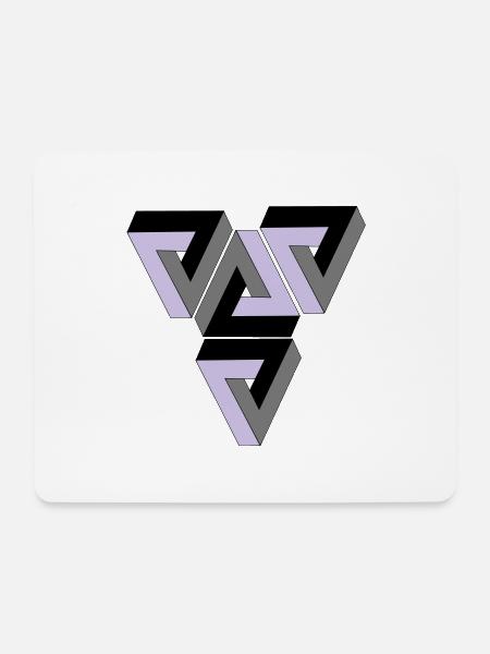 Penrose Triangle - Mousepad (Querformat) - Weiß