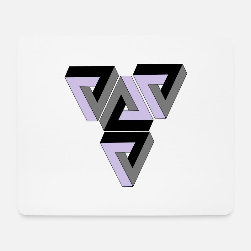 Penrose Triangle - Mousepad (Querformat) - Weiß