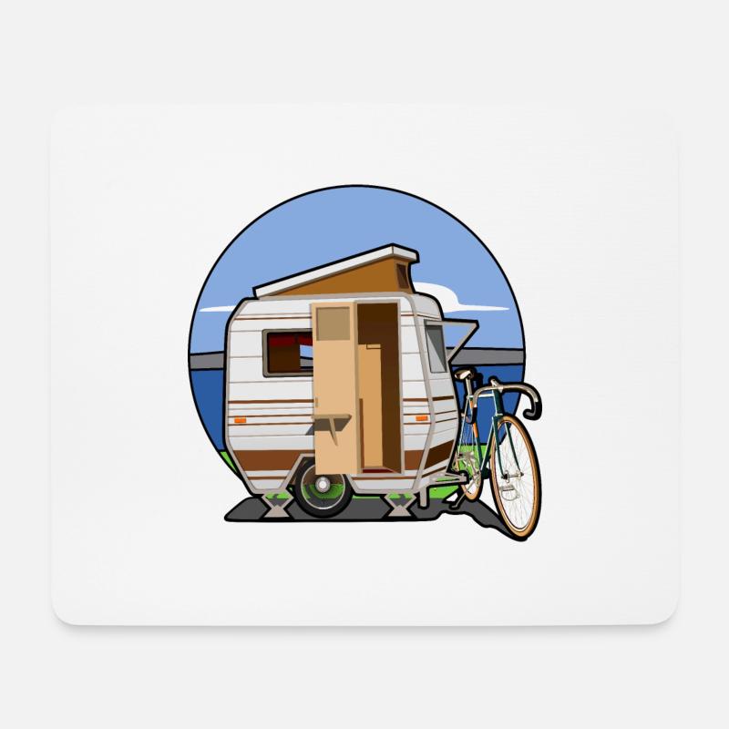 Wohnwagen - Mousepad (Querformat) - Weiß