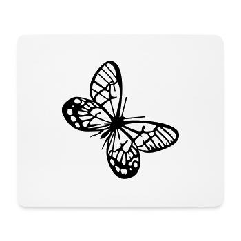 Schmetterlinge: Callitaera Aurora - Mousepad (Querformat) - Weiß - Vorne