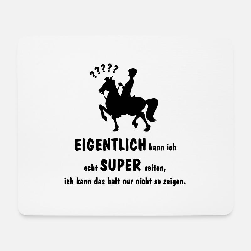 reiten - Mousepad (Querformat) - Weiß