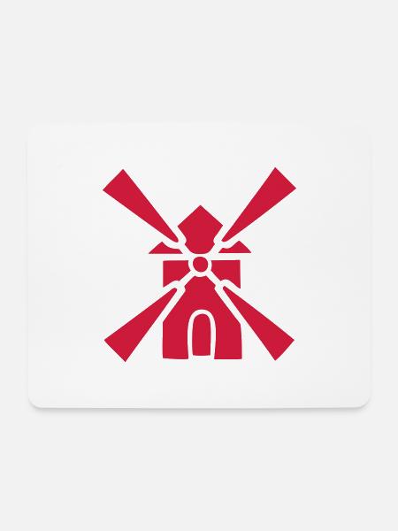 Mühle Zeichnungssymbol der Windmühle, Müller - Mousepad (Querformat) - Weiß