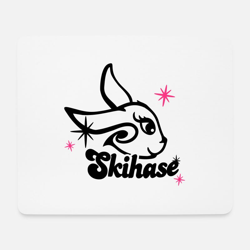 skihase_candi_2c - Mousepad (Querformat) - Weiß