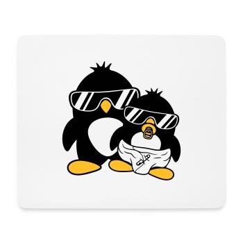 pingouin père fils fille bébé enfant sucette win - Tapis de souris (format paysage) - blanc - Devant