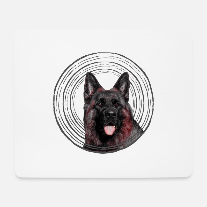 Schäferhund - Mousepad (Querformat) - Weiß
