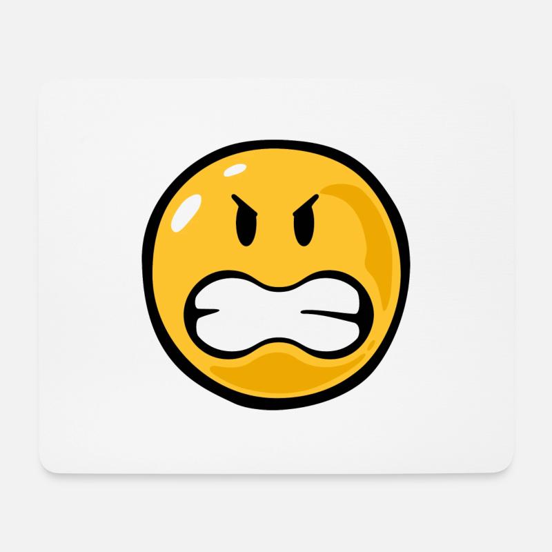 Smiley angry - Mouse Pad (horizontal) - white