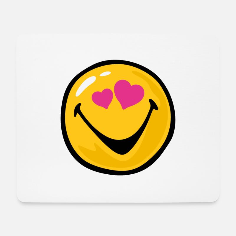 Smiley Love Hit - Mousepad (Querformat) - Weiß