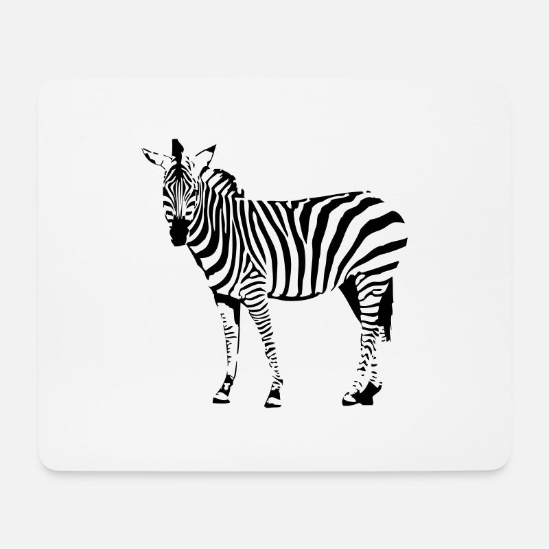 Zebra - Mousepad (Querformat) - Weiß