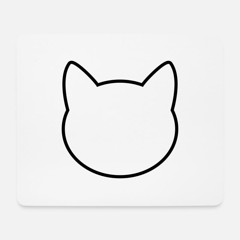 Katze Icon Kontur - Mousepad (Querformat) - Weiß