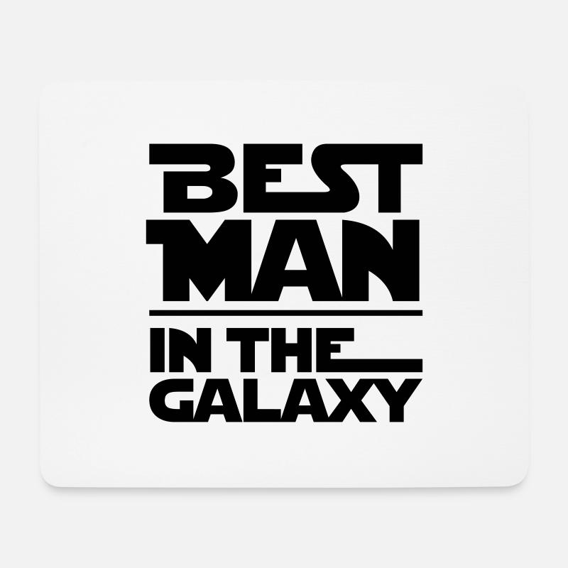 BEST MAN IN THE GALAXY - Mousepad (Querformat) - Weiß