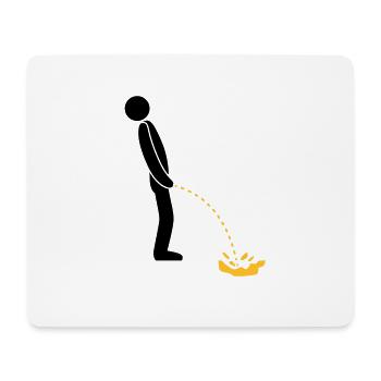 pee neige jaune hiver sol froid logo en position debout - Tapis de souris (format paysage) - blanc - Devant