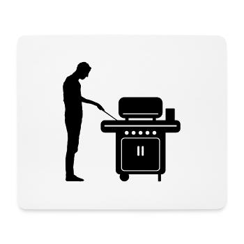 Freizeit - Mann Grill - Mousepad (Querformat) - Weiß - Vorne
