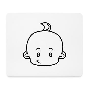 heureux tête visage petit mignon mignon couche enf - Tapis de souris (format paysage) - blanc - Devant