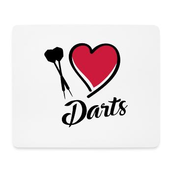 darts i love - Mousepad (Querformat) - Weiß - Vorne