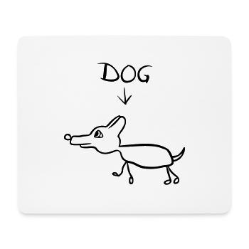 Funny Dog Drawing - Mouse Pad (horizontal) - white - Front