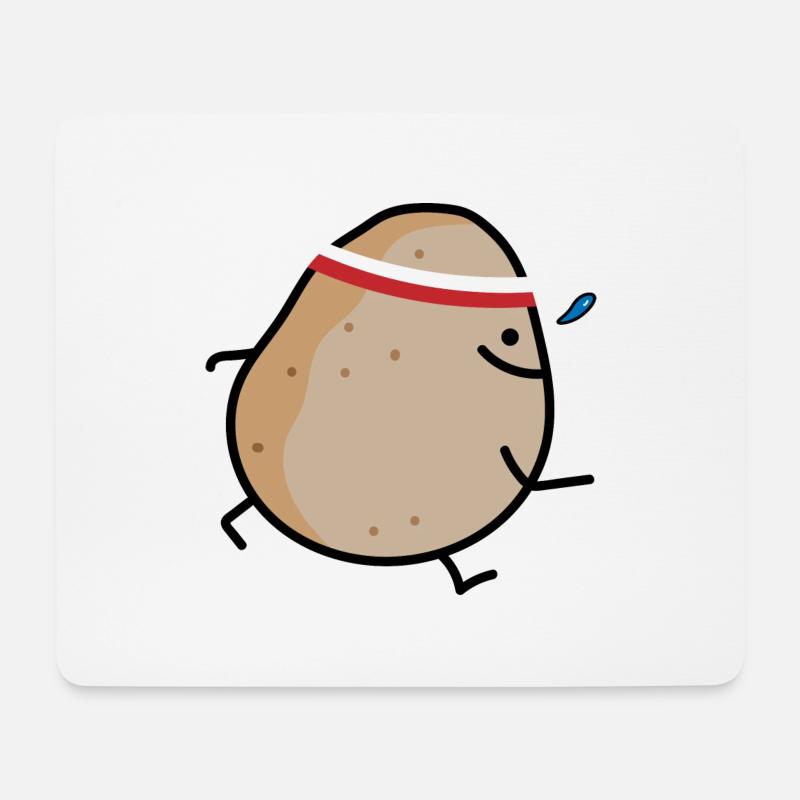 Running potato - Mouse Pad (horizontal) - white