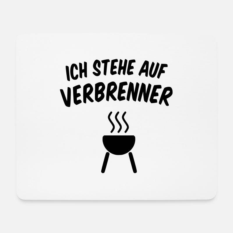 Ich stehe auf Verbrenner im Garten beim Grillen - Mousepad (Querformat) - Weiß