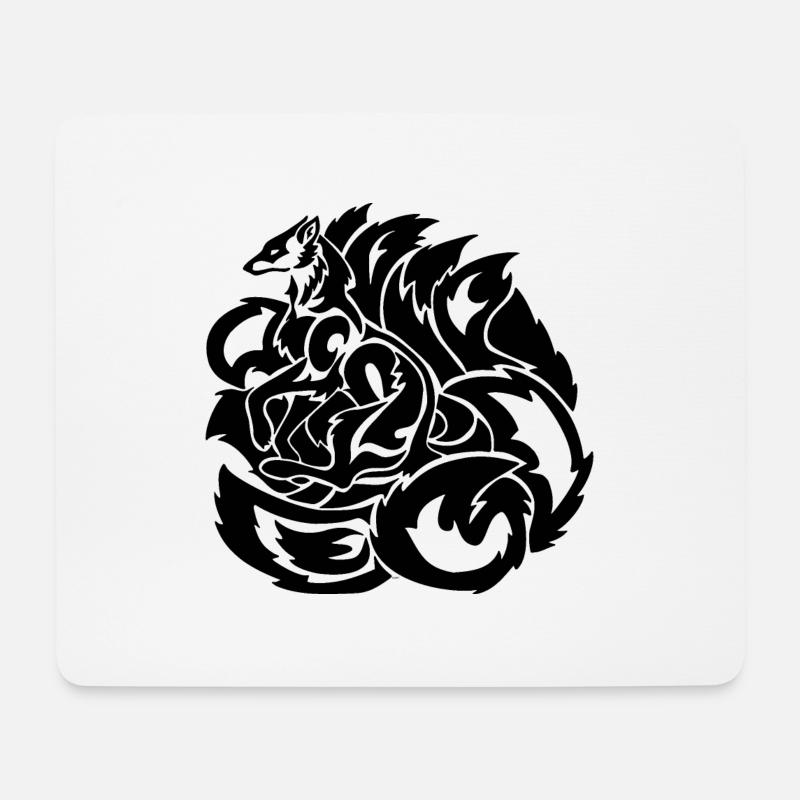Kitsune - Mousepad (Querformat) - Weiß