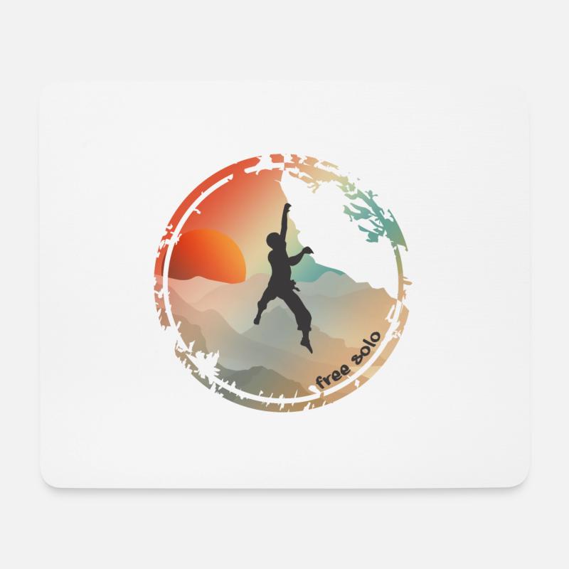 Free solo climber - Mouse Pad (horizontal) - white
