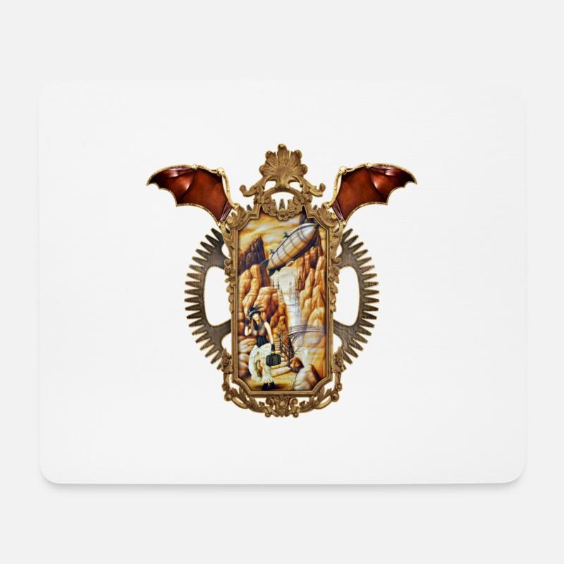 Steampunk victorian - Mousepad (Querformat) - Weiß