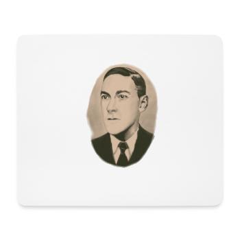 HP Lovecraft portrait sépia ovale - Tapis de souris (format paysage) - blanc - Devant