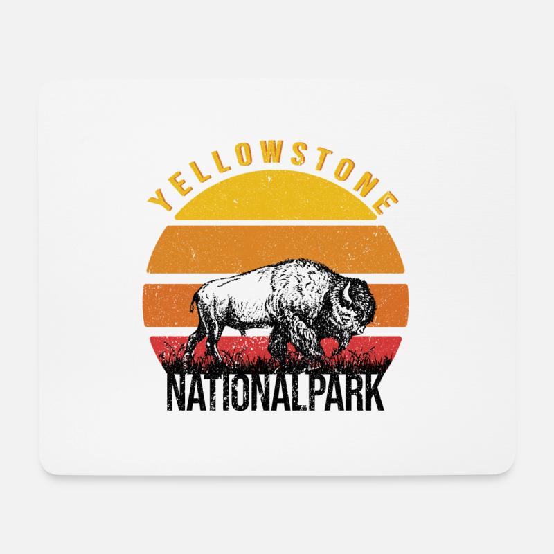 Yellowstone Nationalpark - Mousepad (Querformat) - Weiß