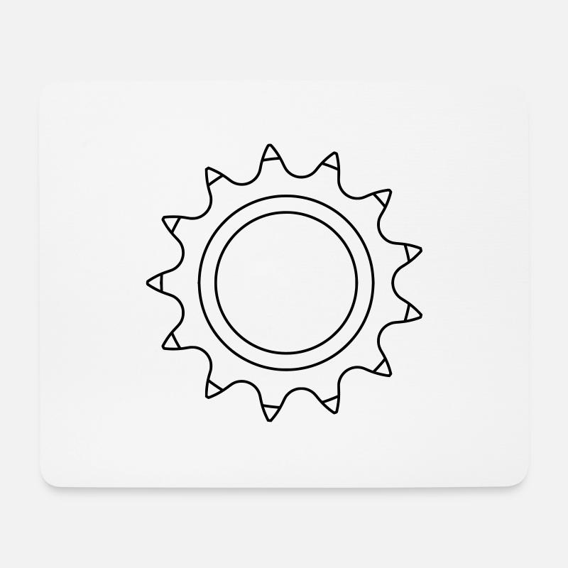 Kleines Ritzel Mechanik Zahnrad Sonne Kette - Mousepad (Querformat) - Weiß