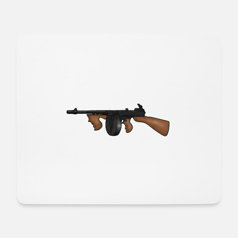 Tommy Gun / Thompson Sub Machine Gun - Mouse Pad (horizontal) - white