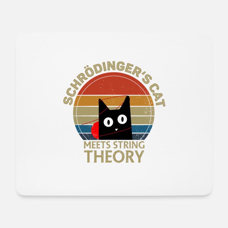 Schrödinger's cat physics funny gift - Mouse Pad (horizontal) - white