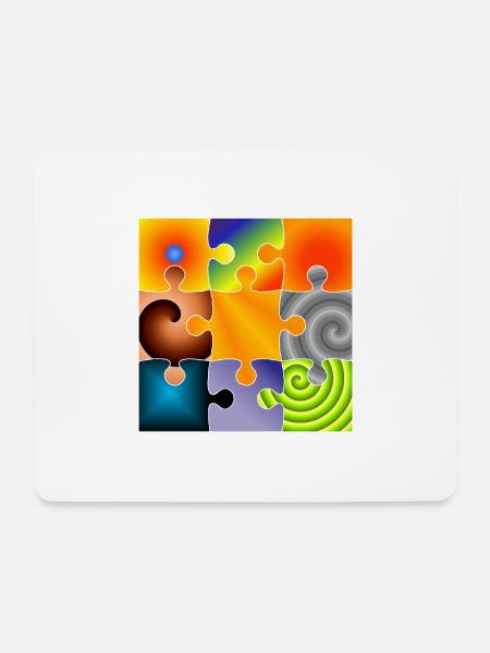 Buntes Puzzle ohne Outlines - Mousepad (Querformat) - Weiß