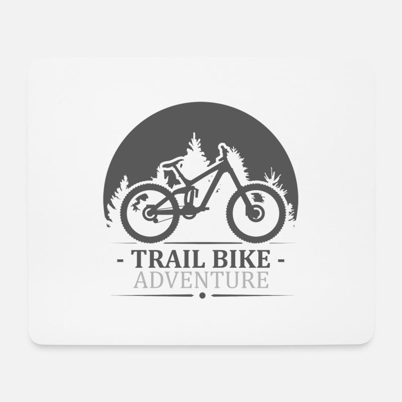 MTB Trail Mountainbike Adventure - Mousepad (Querformat) - Weiß