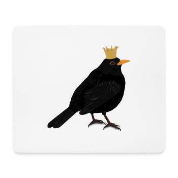 Merle couronne oiseau chanteur doux oiseau domestique - Tapis de souris (format paysage) - blanc - Devant