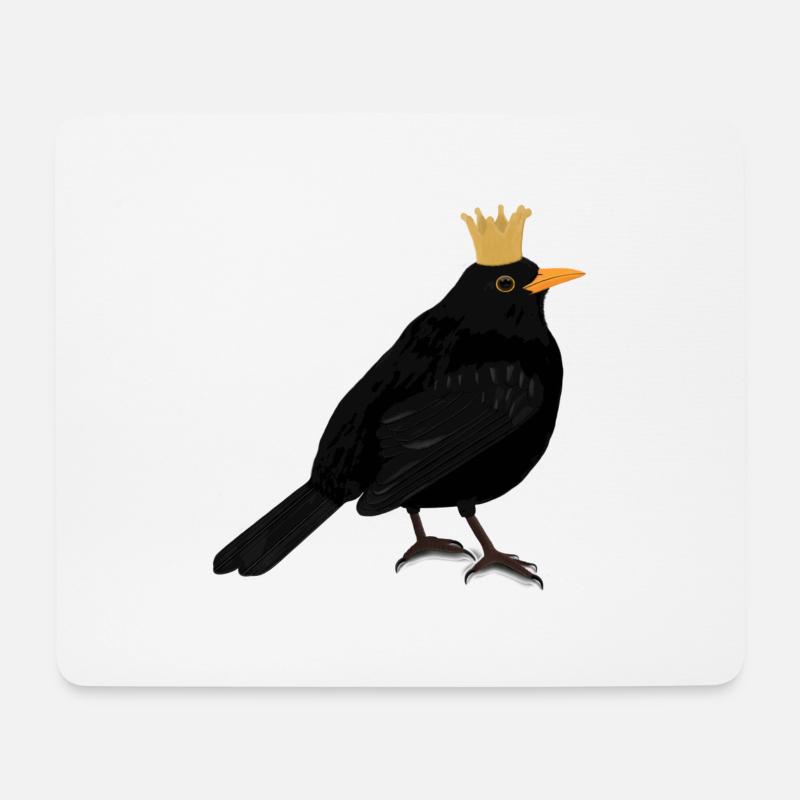 Amsel Krone Singvogel Süßer heimischer Vogel - Mousepad (Querformat) - Weiß