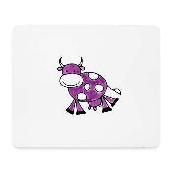 Sweet purple cow children's drawing - Mouse Pad (horizontal) - white - Front