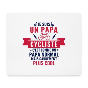 papa cycliste - cadeau humour papa vélo - Tapis de souris (format paysage) - blanc - Devant