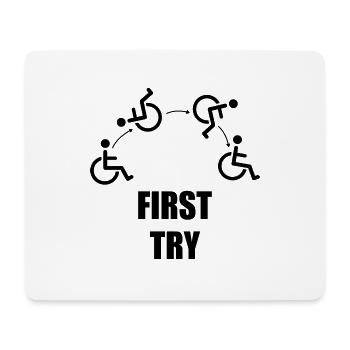 Humor Behinderung Rollstuhl Handicap Rolli - Mousepad (Querformat) - Weiß - Vorne
