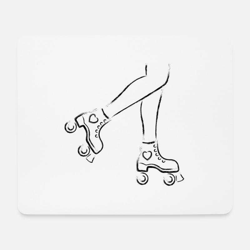 Rollschuhe mit Beinen - Mousepad (Querformat) - Weiß