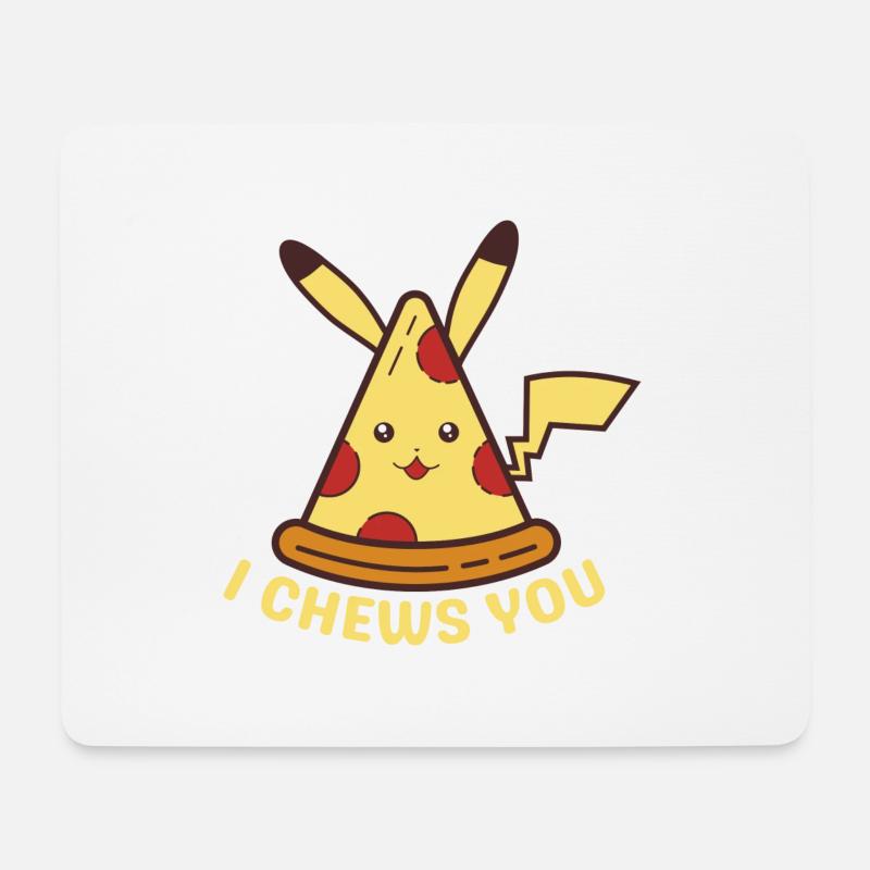 Pizzachu I Chews You - Mousepad (Querformat) - Weiß